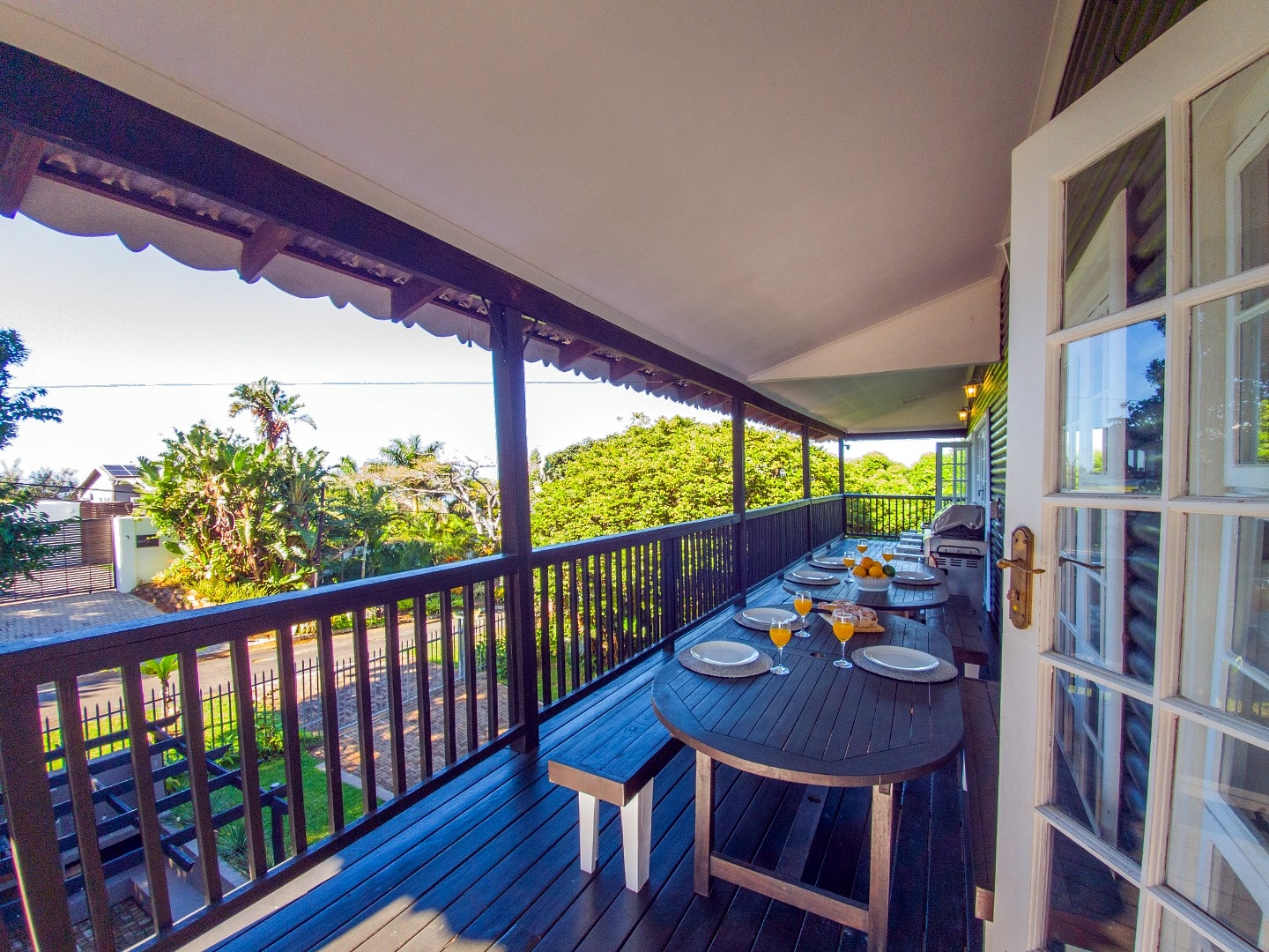 Covered veranda with coastal outlook