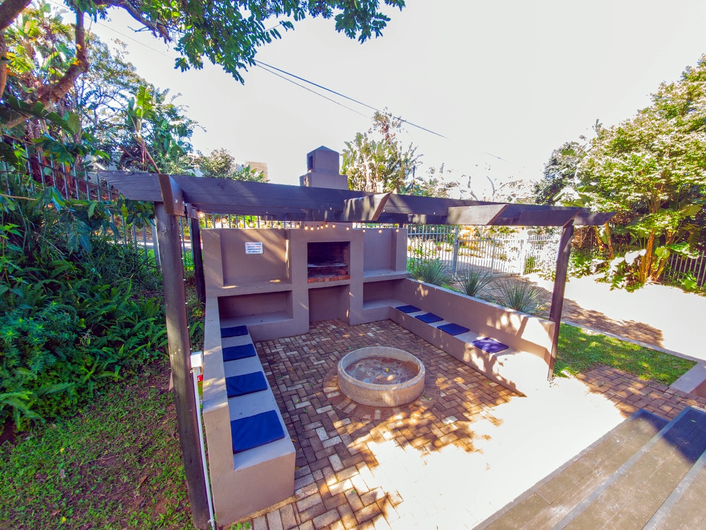 Outdoor firepit and seating